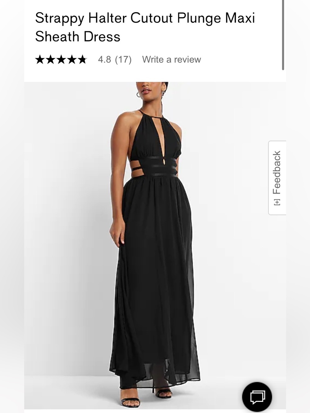 Express Black Halter Cutout Maxi Dress